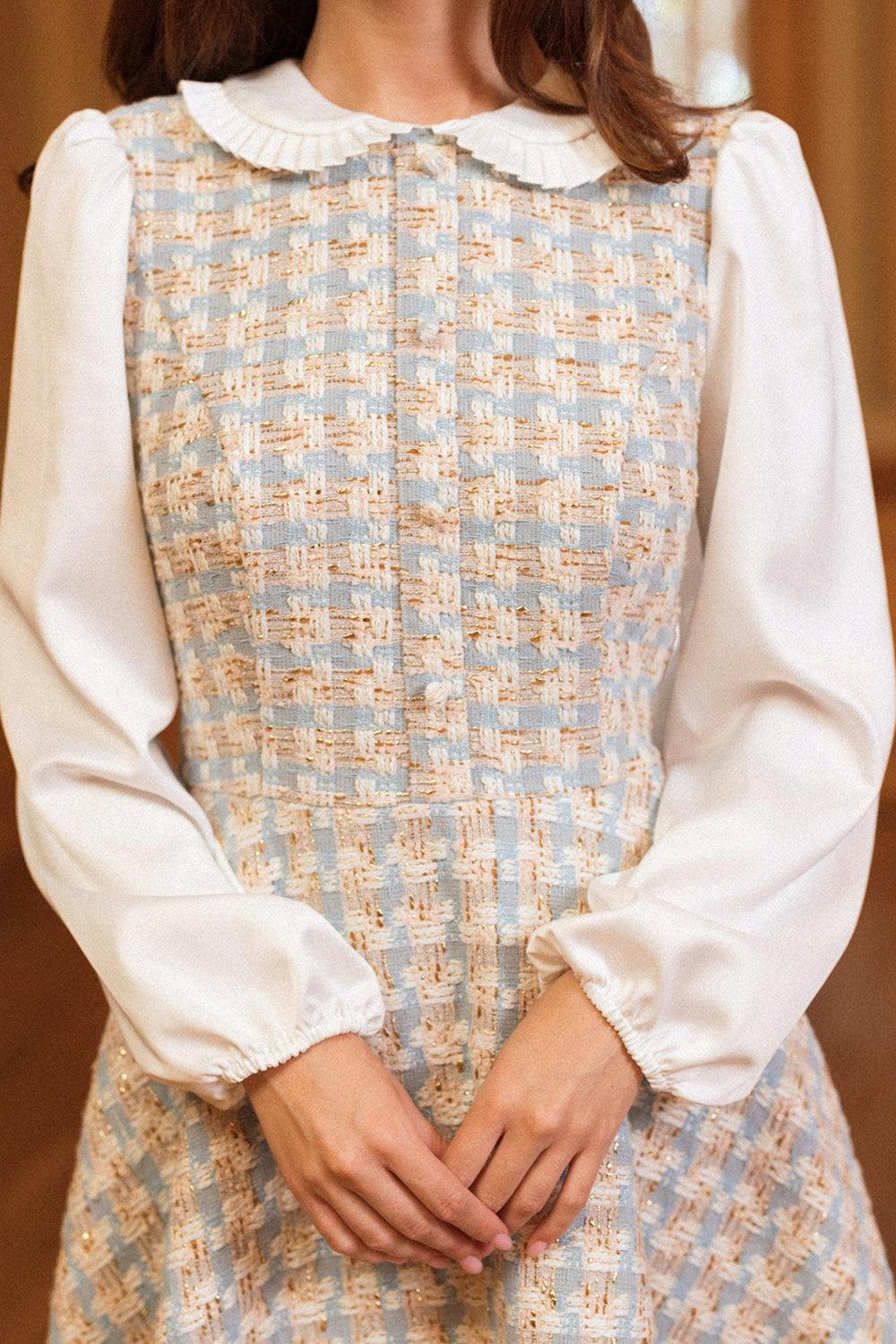 Saoirse Dress in Glacier Tweed
