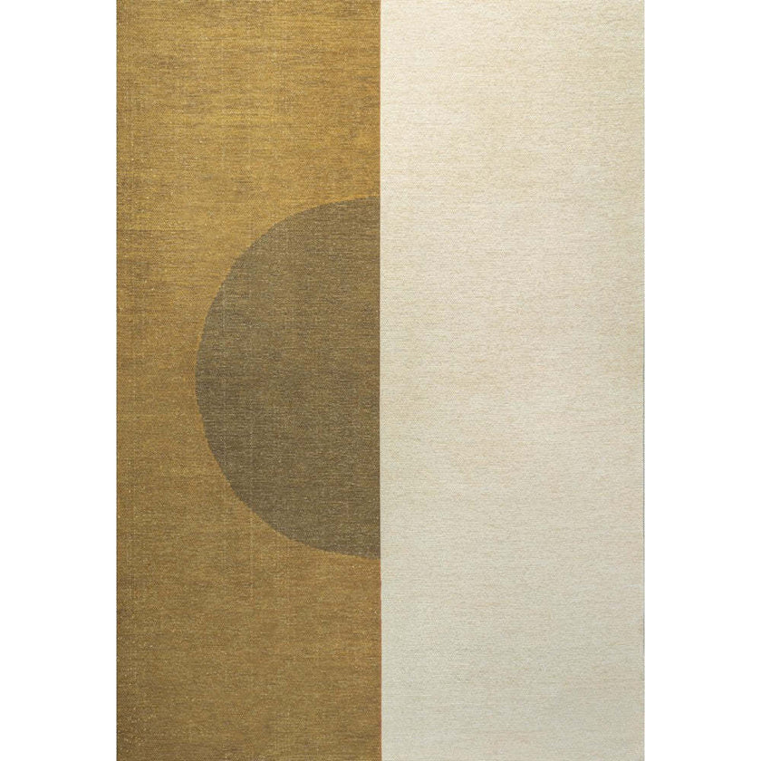 Demie Minimalist Graphic Circle Machine-Washable Area Rug, Brown