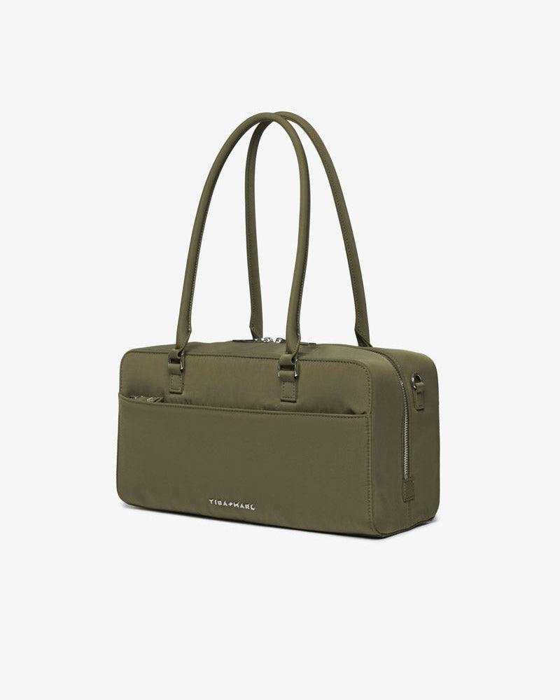 Riley Compact East-West Changing Bag Olive Woven