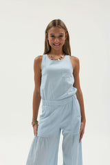 Gauze Jumpsuit W/Oversized Pockets