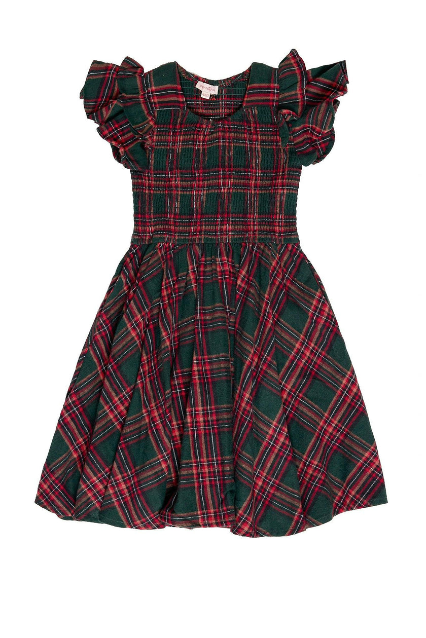 Mini Hattie Dress in Evergreen Plaid