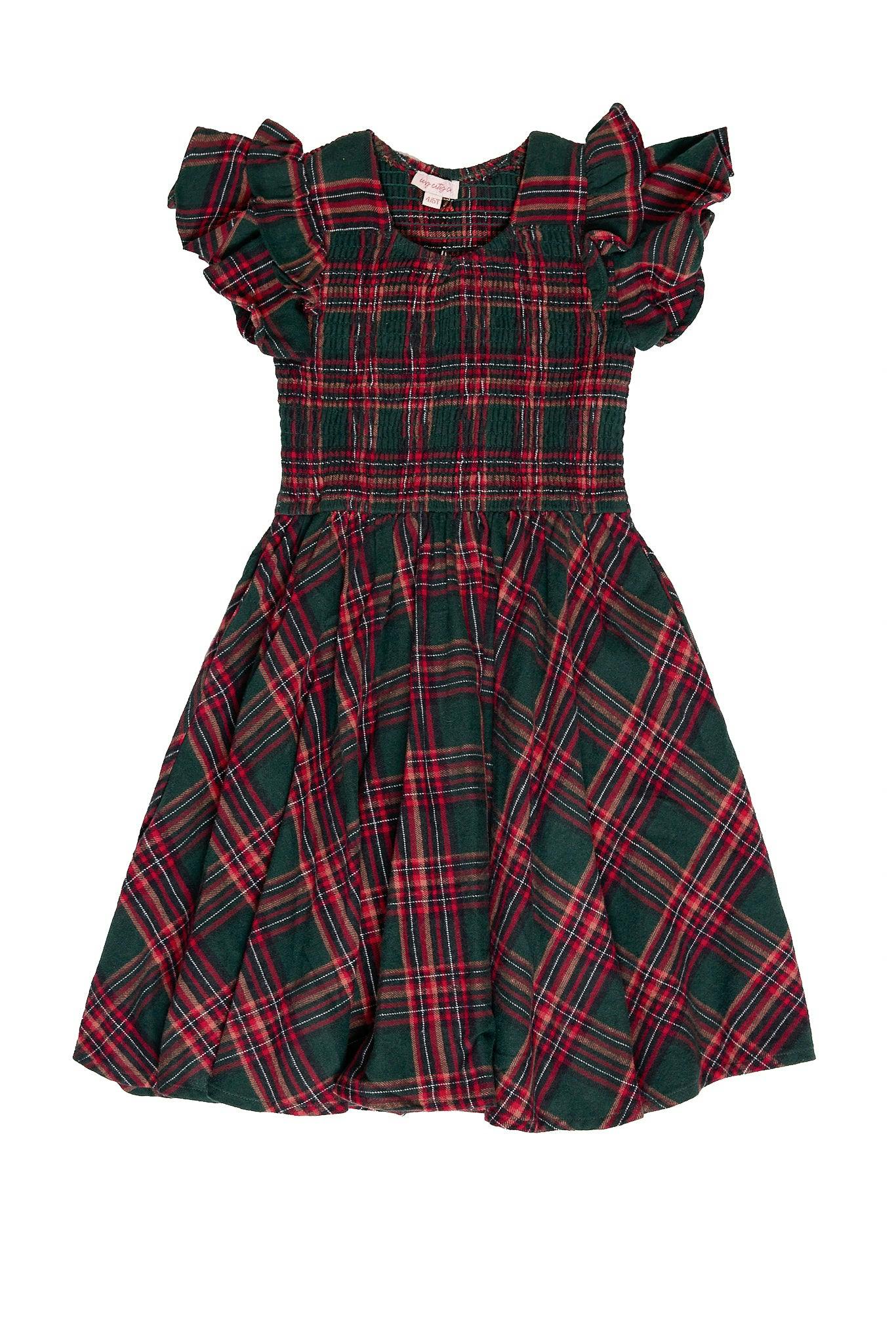 Mini Hattie Dress in Evergreen Plaid