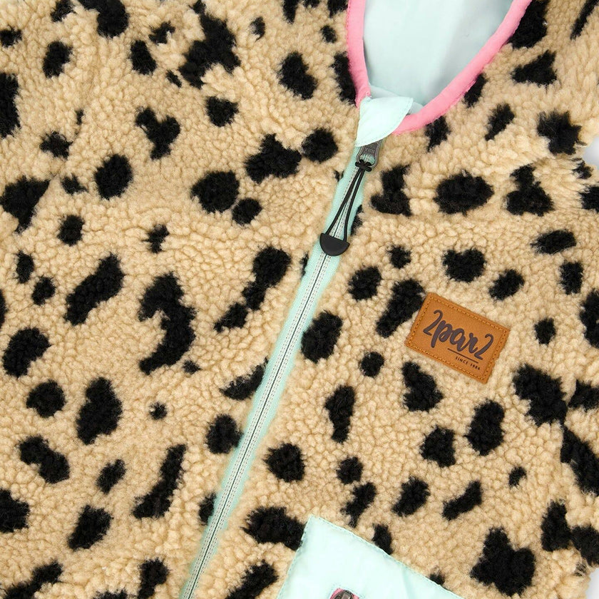 Reversible Mid-Season Sherpa Jacket Leopard