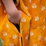 Bees Kids Hooded Beach Poncho, Gold