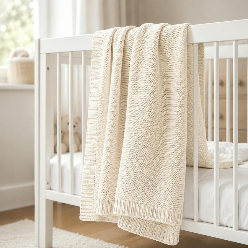 Soft Cotton Bubble-Knit Baby Stroller Blanket