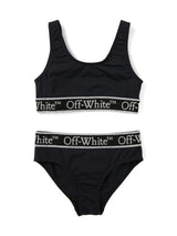 Black Logo-Band Bikini Set