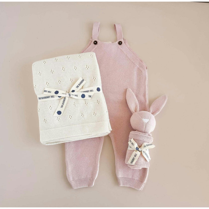 Organic Cotton Bunny Lovey, Blush