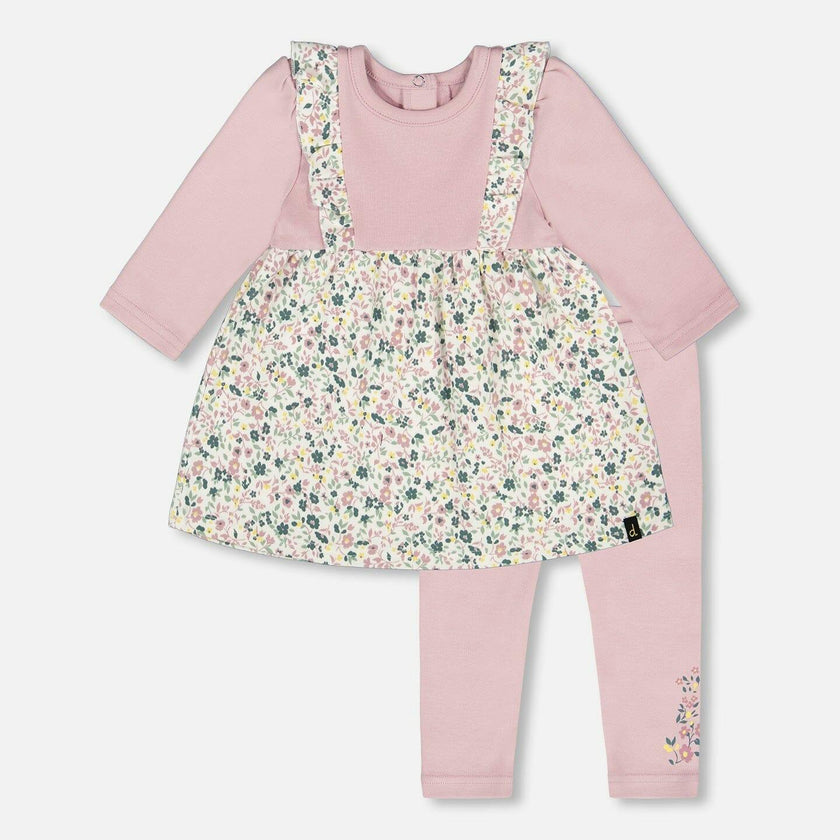 Organic Cotton Bi-Material Tunic and Leggings Set