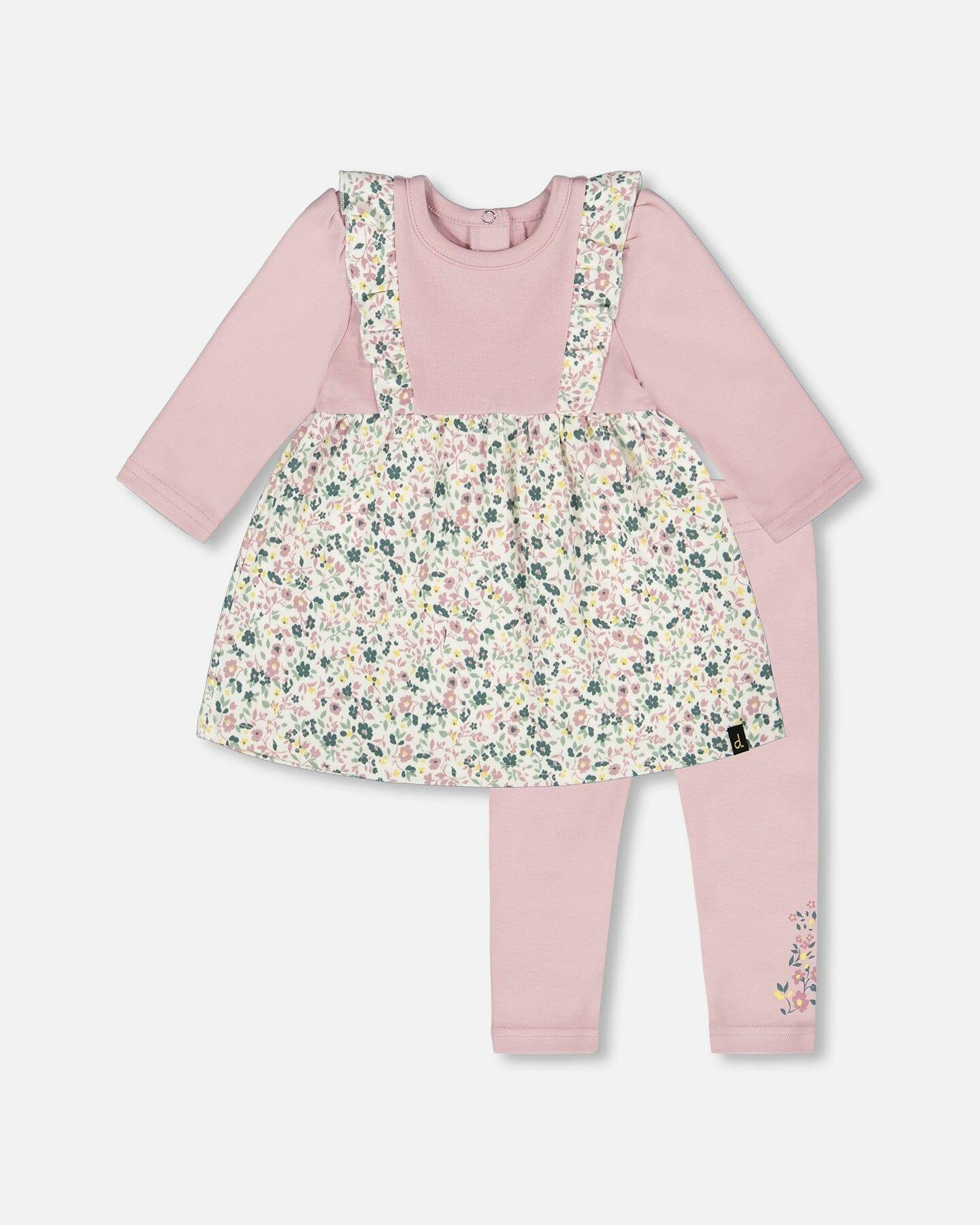 Organic Cotton Bi-Material Tunic and Leggings Set