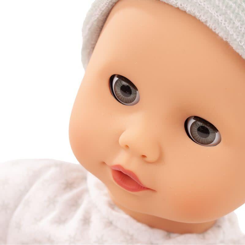 Muffin to Dress 13" Soft Body Baby Doll with Blue Sleeping Eyes and Grey Cap