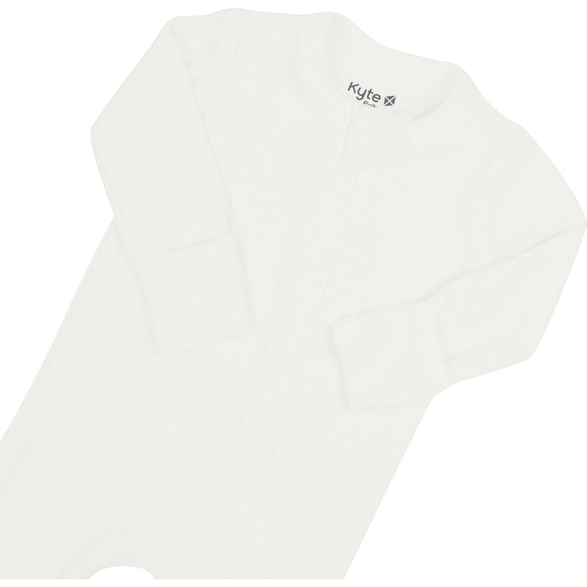Ribbed Zipper Footie, Cloud