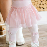Blush Velvet Bow Tights