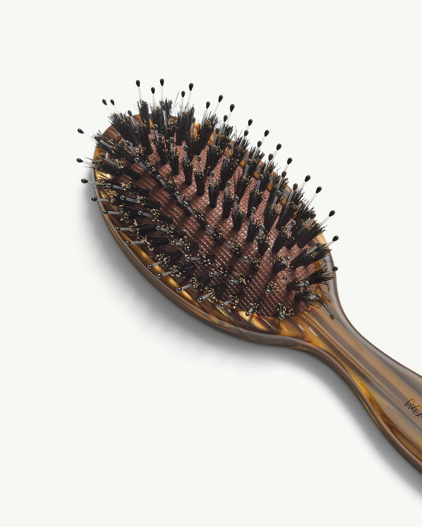 Travel Hair Brush in Tiger's Eye