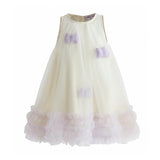 Cream & Purple Nayara Bow Dress