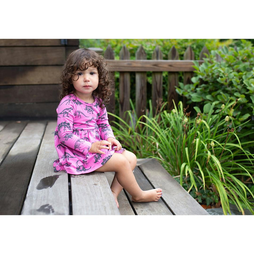 Long Sleeve Bubble Romper in Dino
