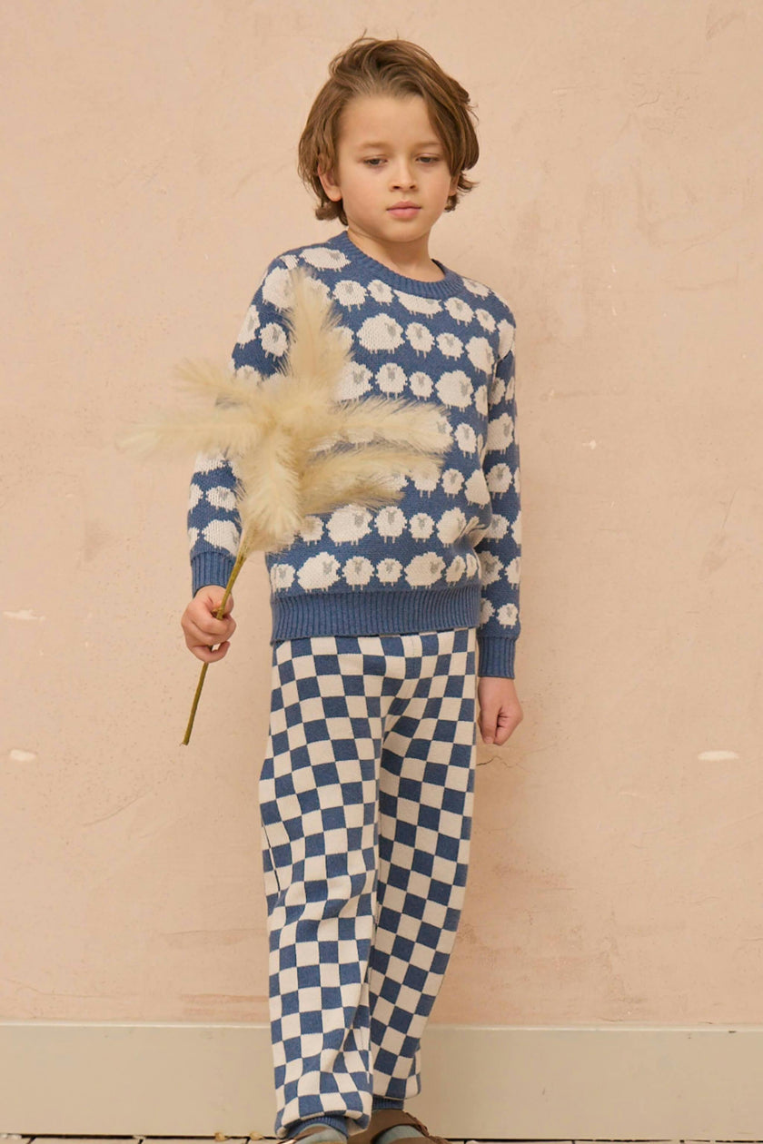 Flock of Sheep Jumper | Bluestone Blue