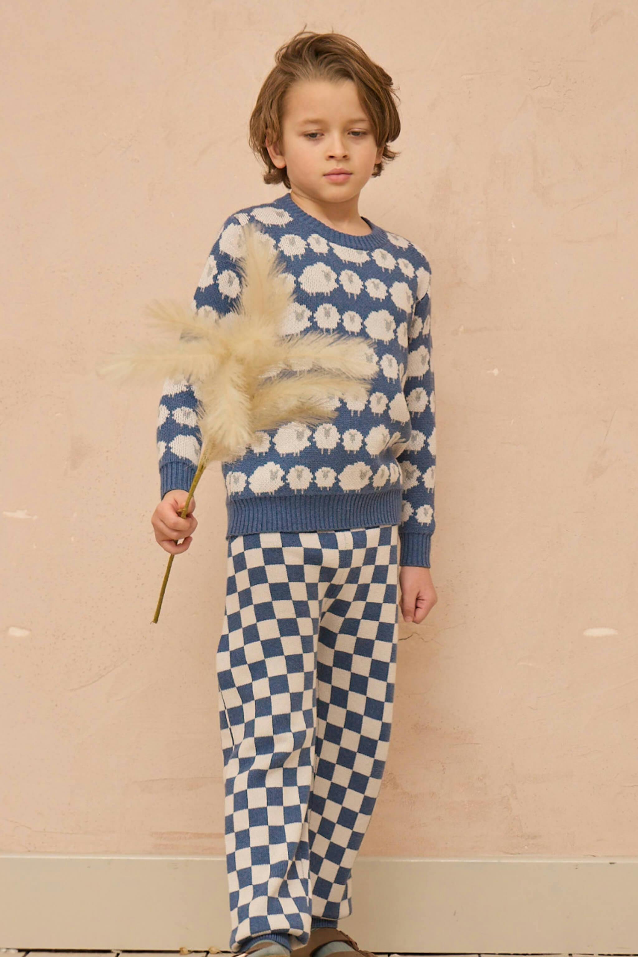 Flock of Sheep Jumper | Bluestone Blue