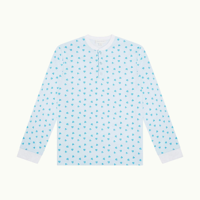 Love Heart Pyjama - Adult Blue