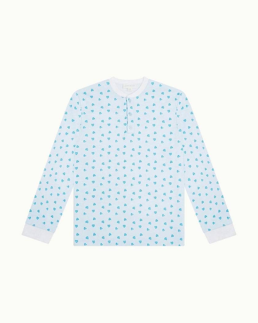 Love Heart Pyjama - Adult Blue