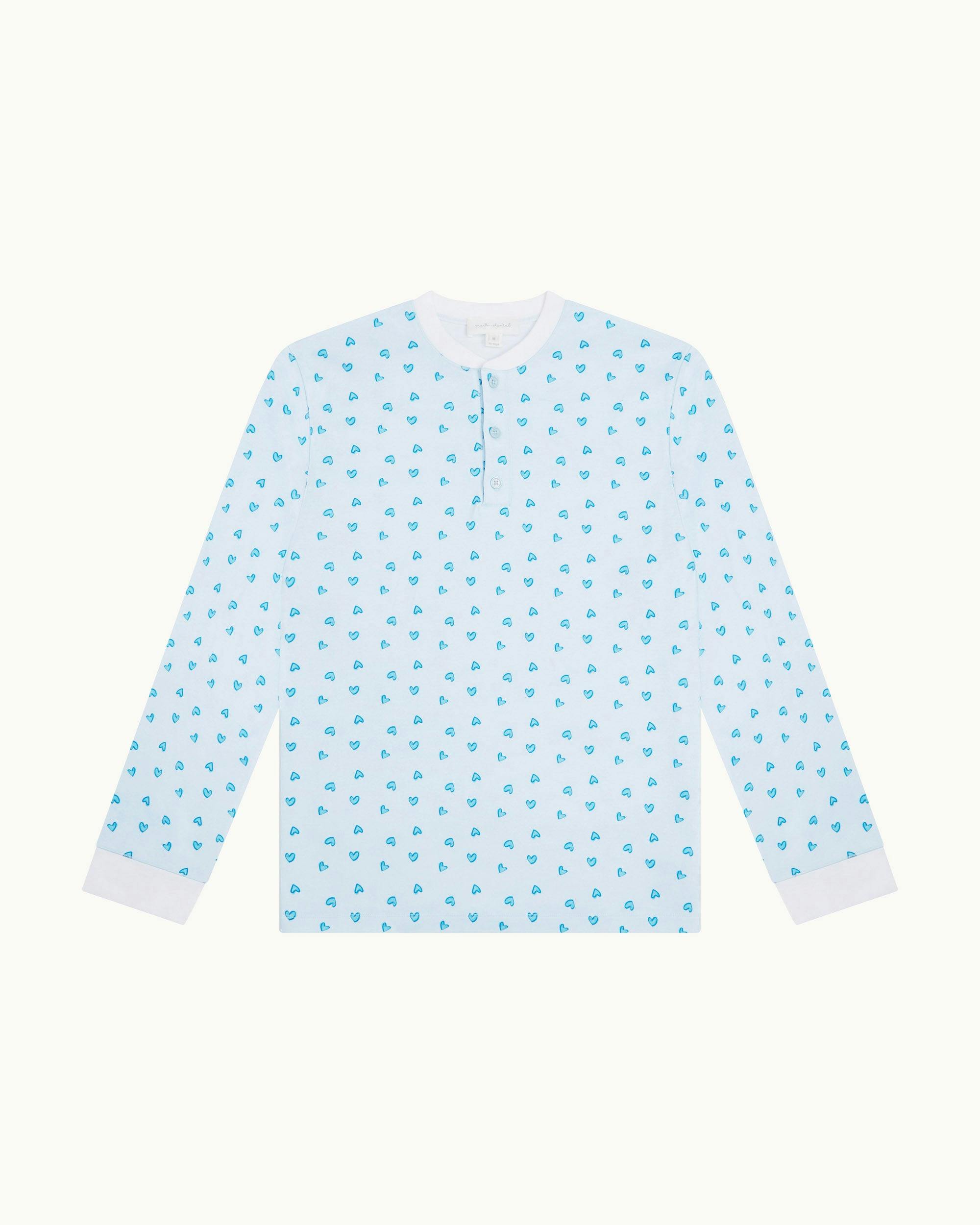 Love Heart Pyjama - Adult Blue