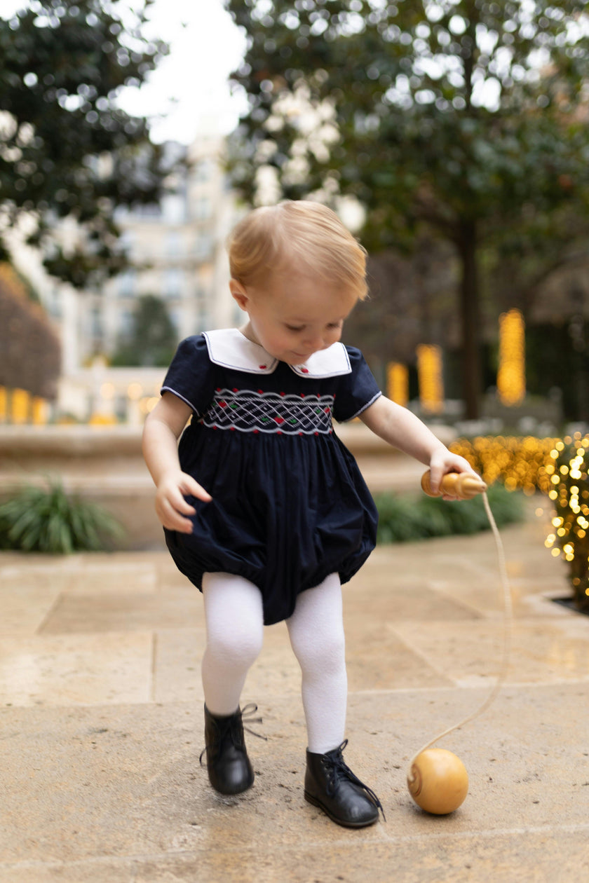 MARINE NAVY SMOCKED ROMPER