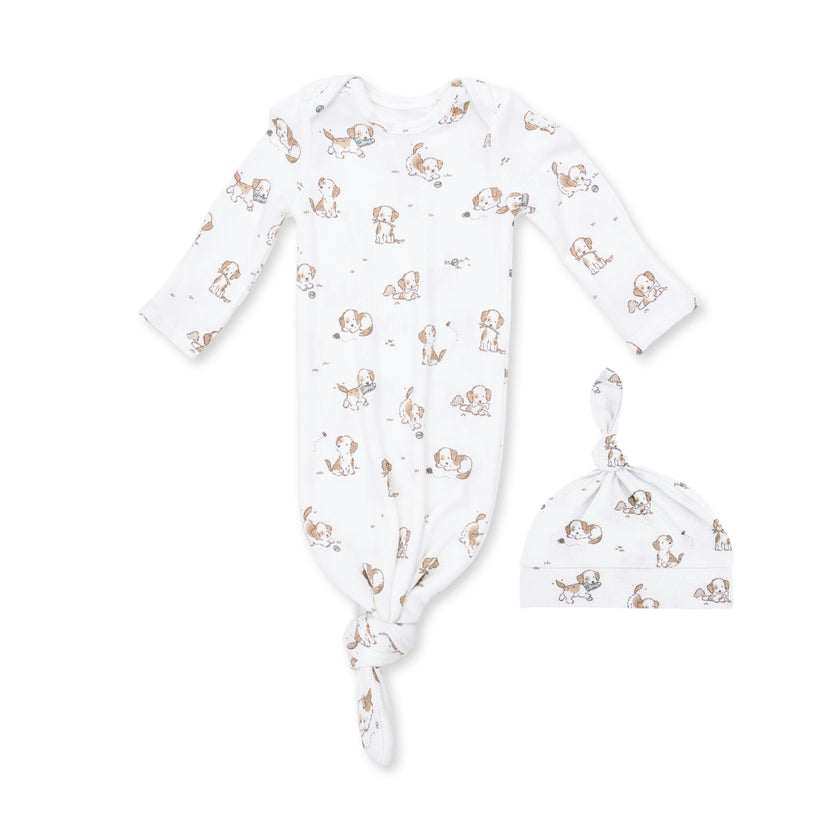 Explorer Puppy Blue - Knotted Gown and Beanie Hat