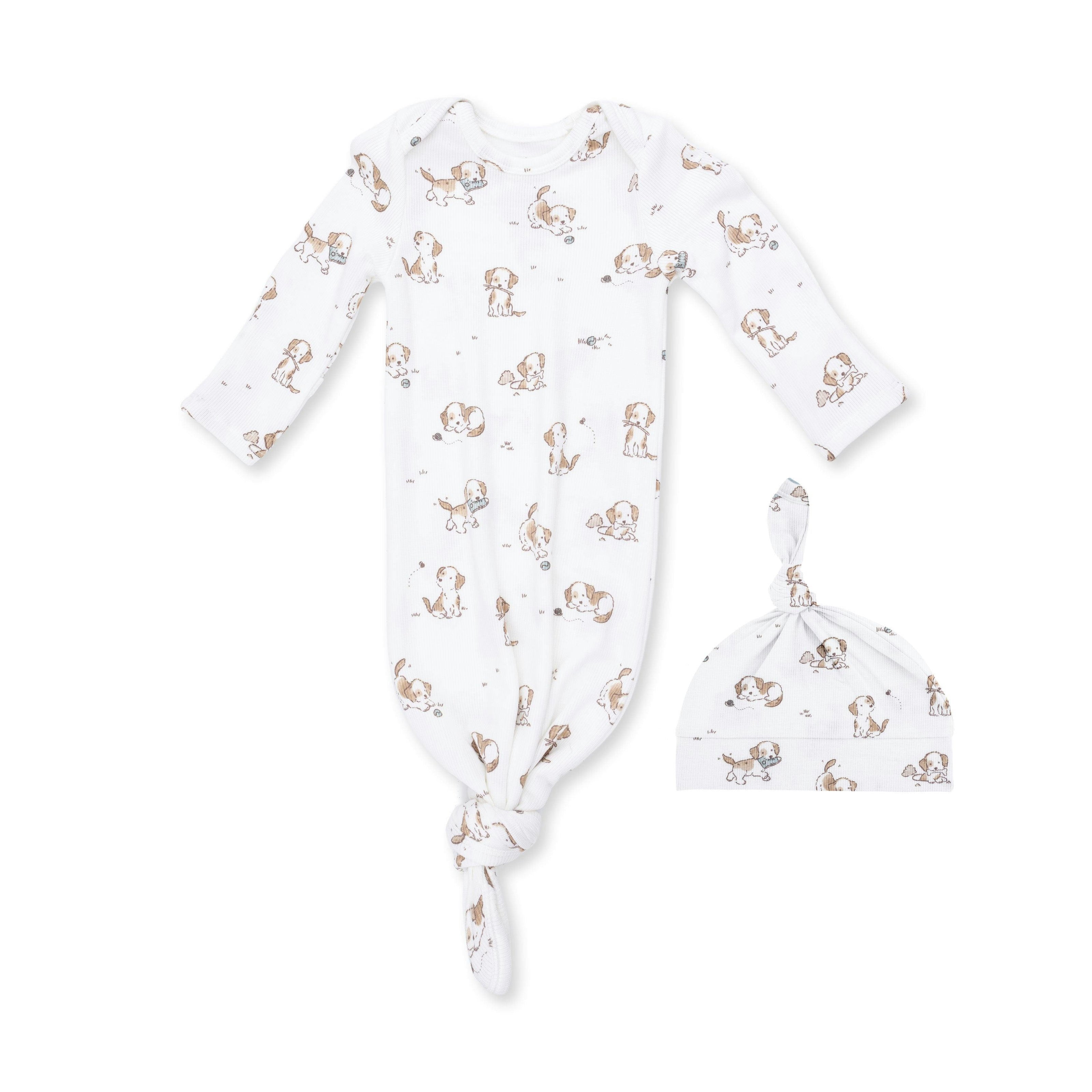 Explorer Puppy Blue - Knotted Gown and Beanie Hat