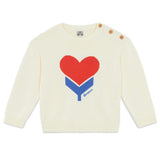 BONTON Misty Tulip Heart Sweater - Ecru