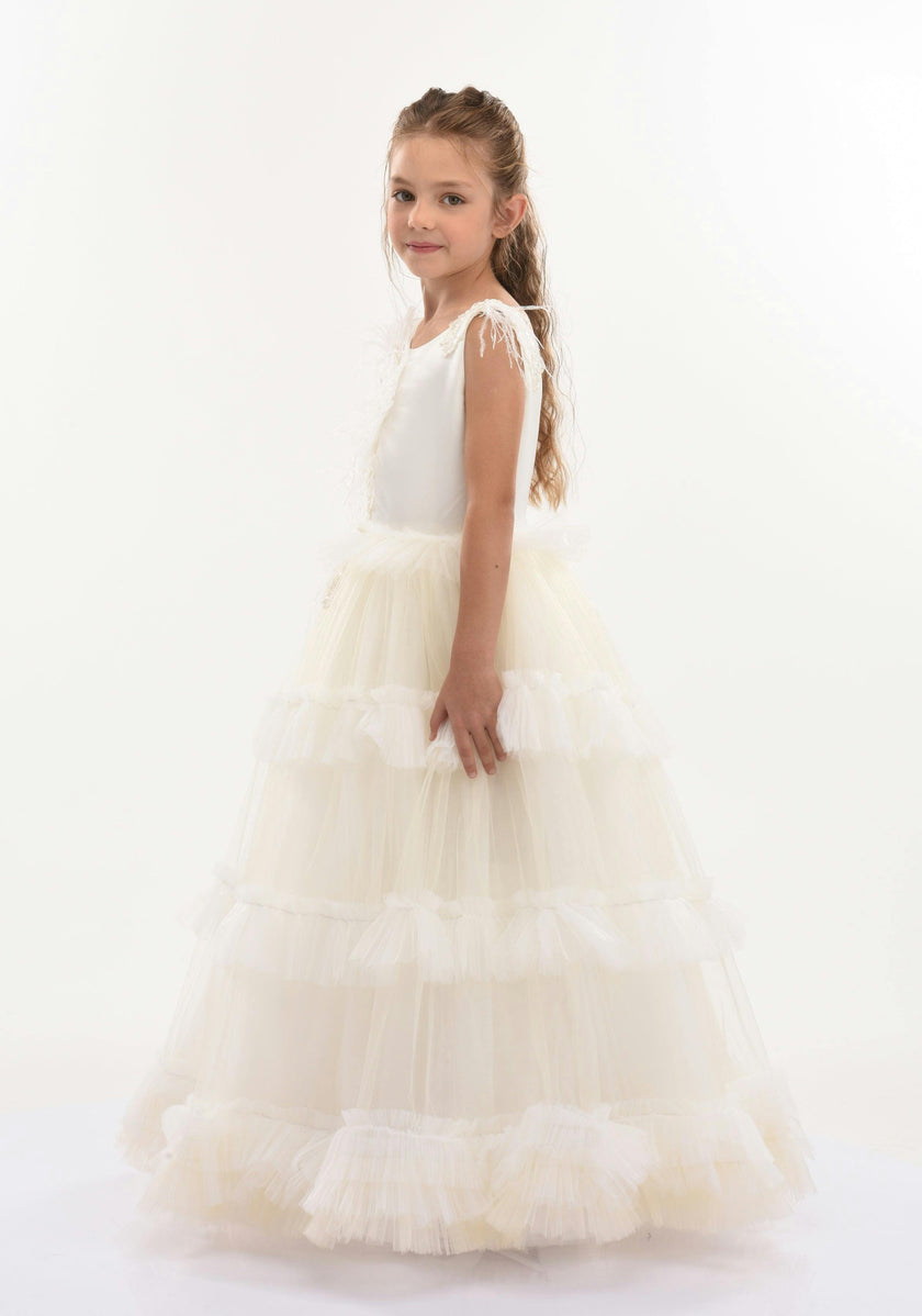 Off White Jasmine Tulle Dress