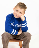 Kids Ski Club Sweater in Varsity Blue