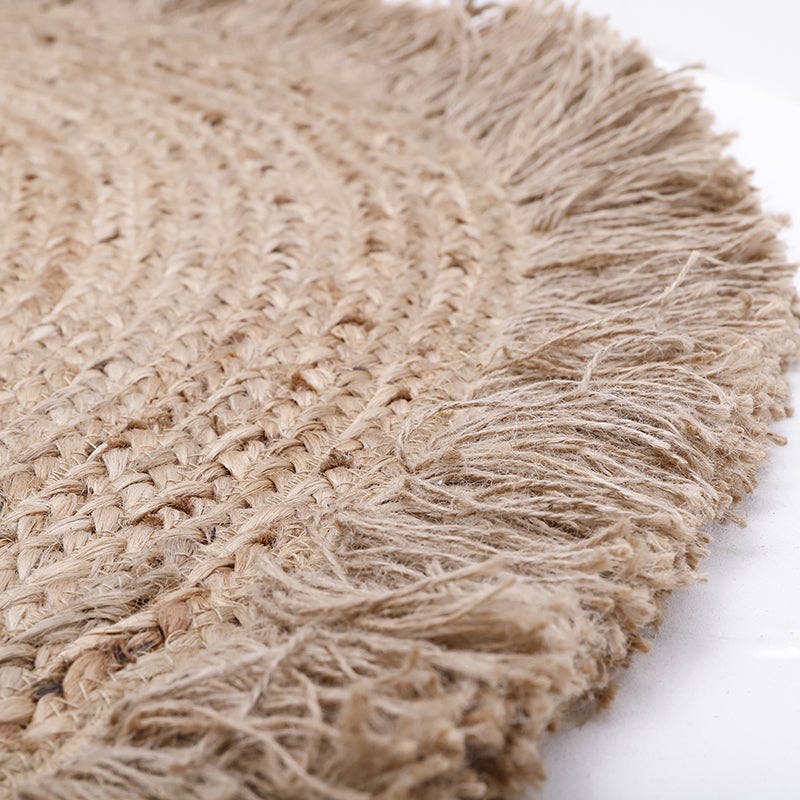 Terra Hand-Braided Jute Fringed Large Round Rug
