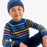 Kids sweater in multi-stripe