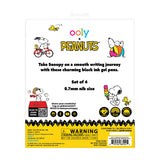 OOLY x Peanuts Black Ink Retractable Gel Pens - Set of 4