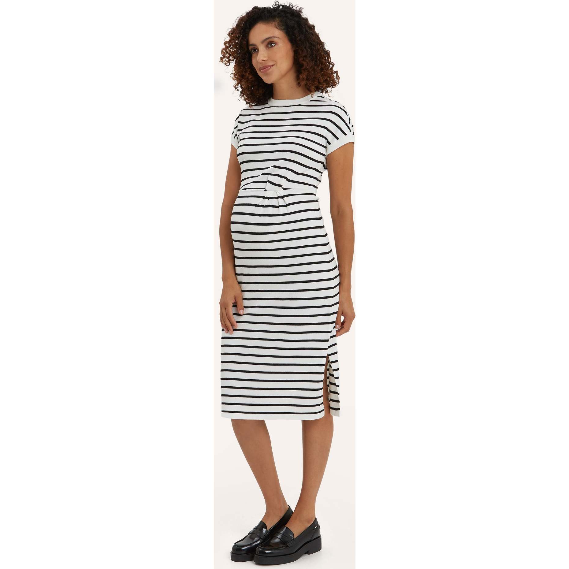 Women's Maternity Lydia Striped Knit Knotted Dress, Stripes