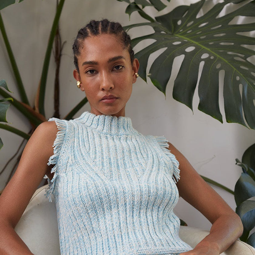 BRIA TANK | IVORY/ROBIN EGG BLUE TWEED