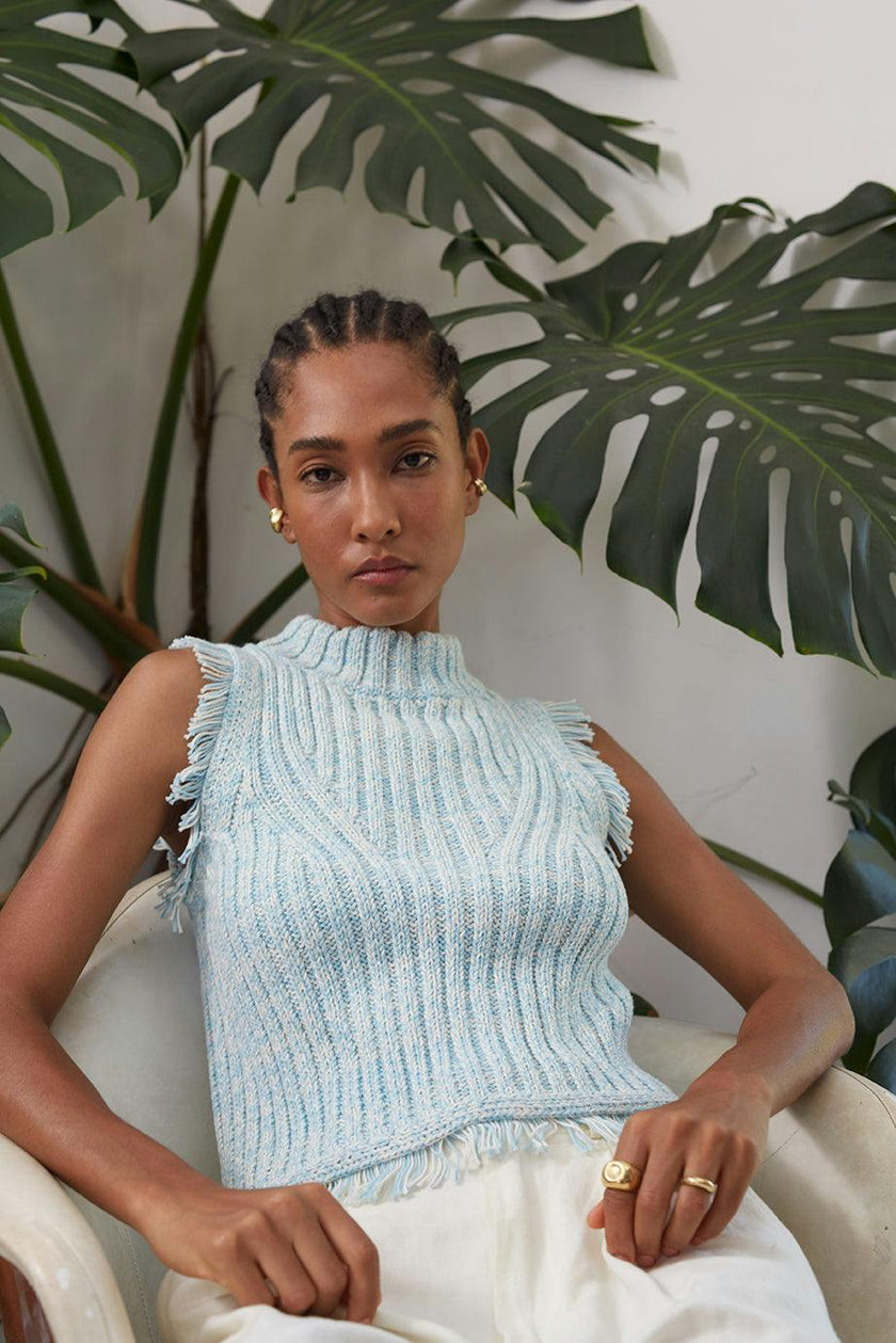 BRIA TANK | BLUE TWEED | LAST ONE!