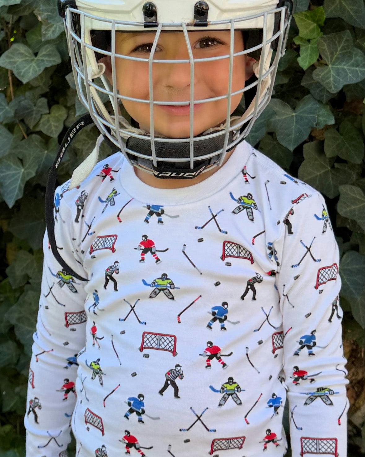 The Organic Long Sleeve Pajama Set [Hockey]