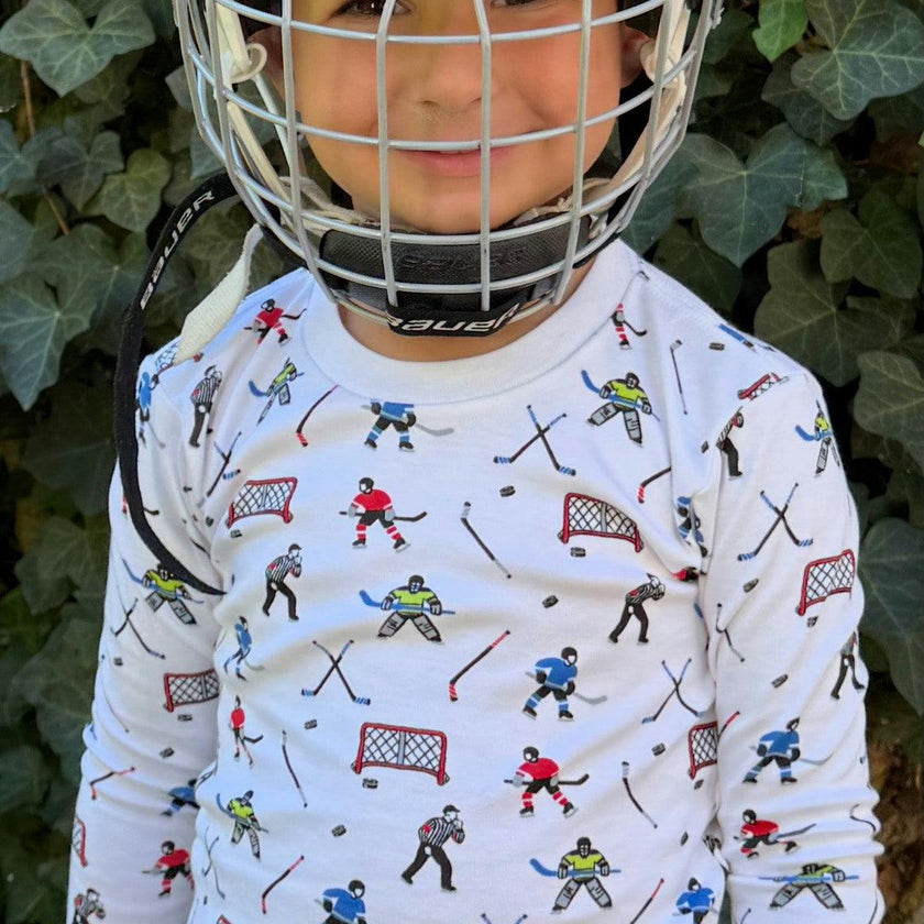The Organic Long Sleeve Pajama Set [Hockey]