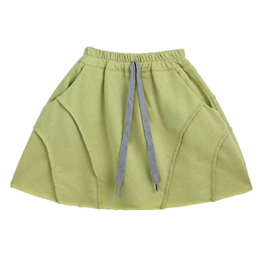 Green Skirt with Drawstring Waist