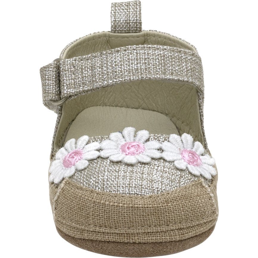 Daisies Tan Lurex Linen Espadrille First Kick