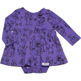 Long Sleeve Bubble Romper in Robots