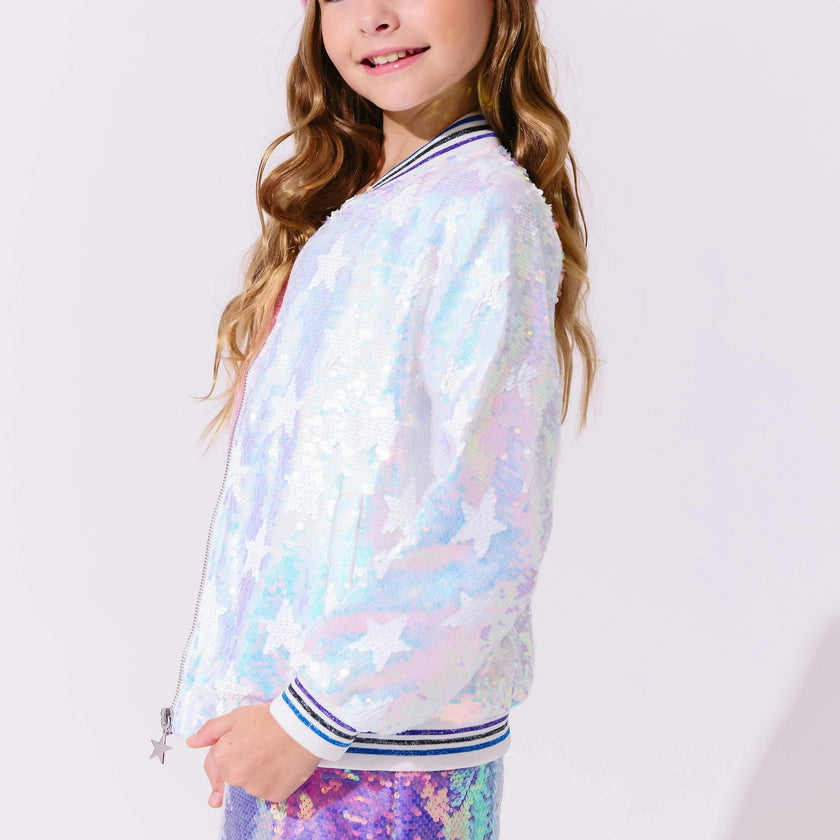 Bright Star Sequin Bomber
