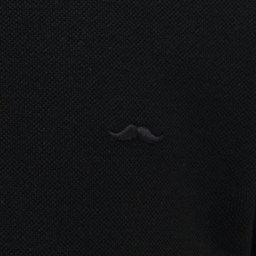 Black Solid Logo Polo