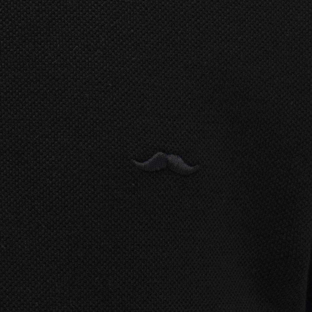 Black Solid Logo Polo