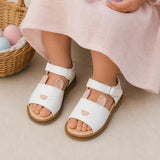 Toddler Bunny Sandal | White Leather