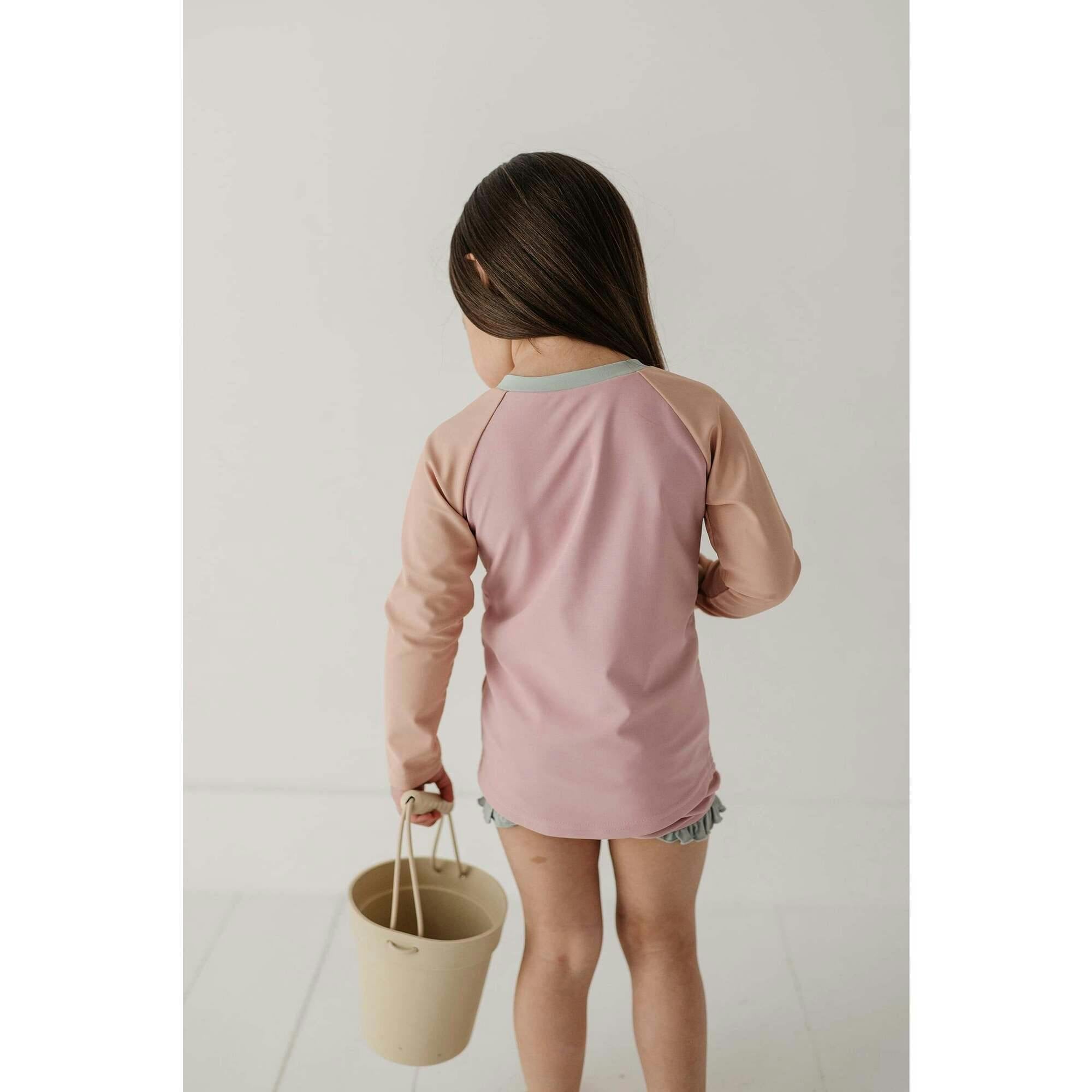 Girl's Zip Rash Guard Swimsuit