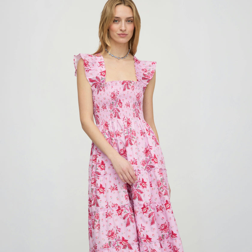 The Ellie Nap Dress - Pink Delft Bouquet