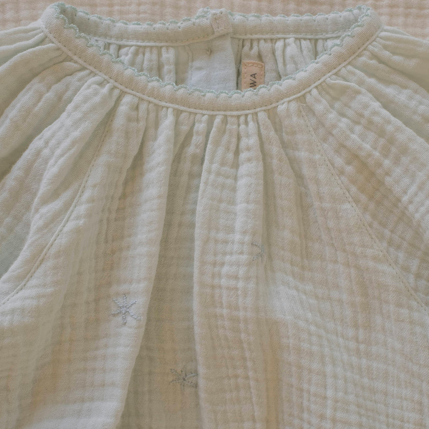 Gauze Romper in Embroidered Stars