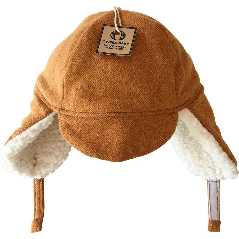 Winter Hat with Velcro Straps, Orange