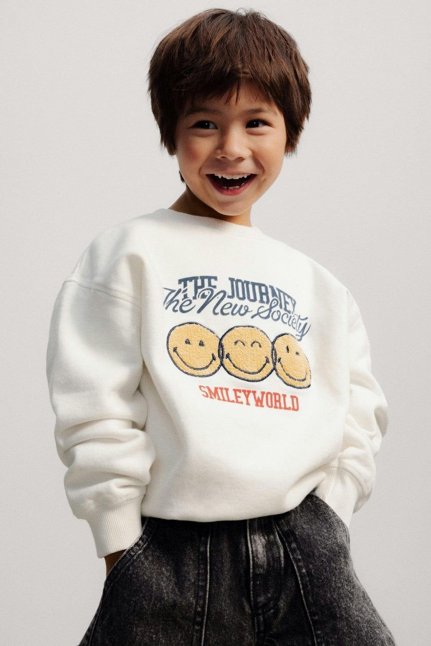 Smiley Sweatshirt Whisper White